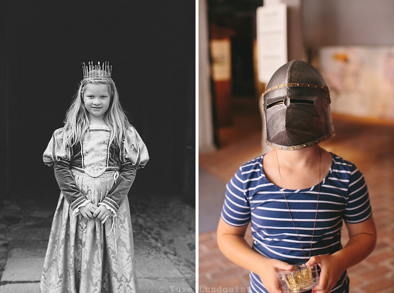 Diptyk på en flicka som klätt ut sig till prinsessa på Barnens Slott, en rolig aktivitet på Kalmar Slott. Foto: Tove Lundquist, verksam fotograf i Kalmar, Oskarshamn samt Malmö.