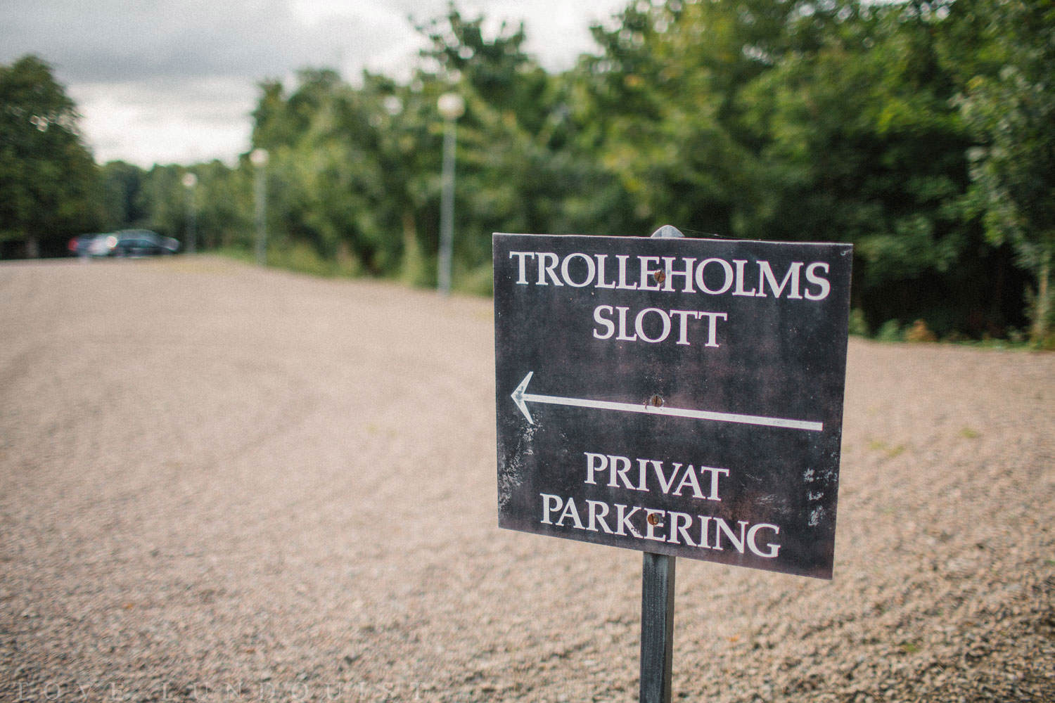 Skylt på Trolleholms slott i Skåne.