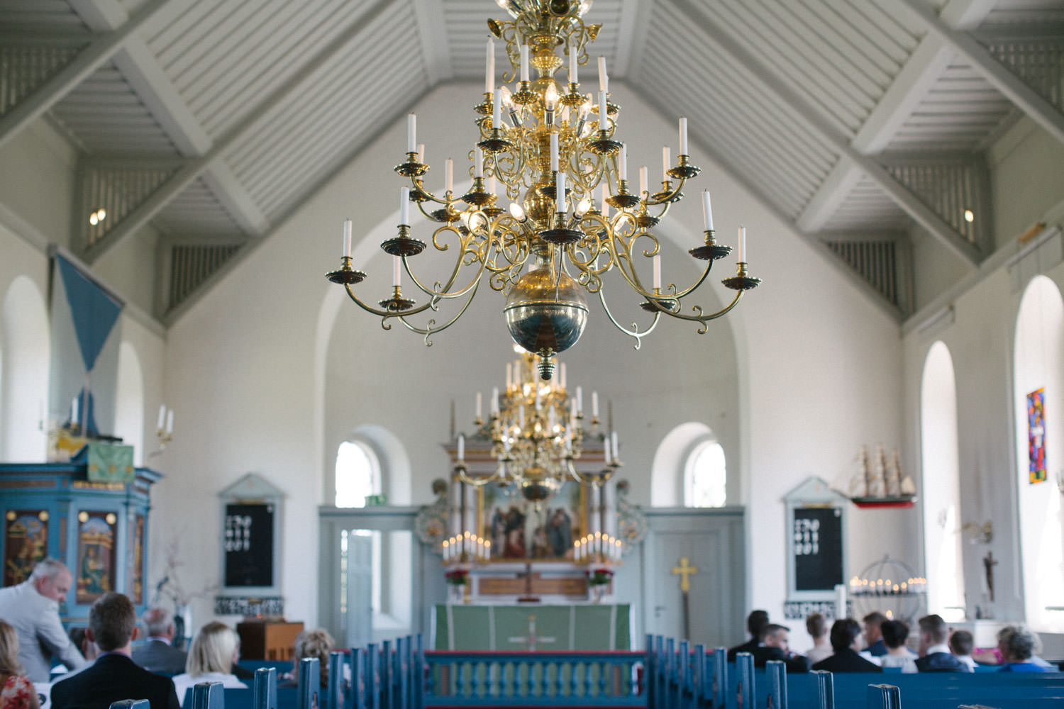 Bild från en vigsel i Östra Torps kyrka, Smygehamn. Foto: Tove Lundquist.
