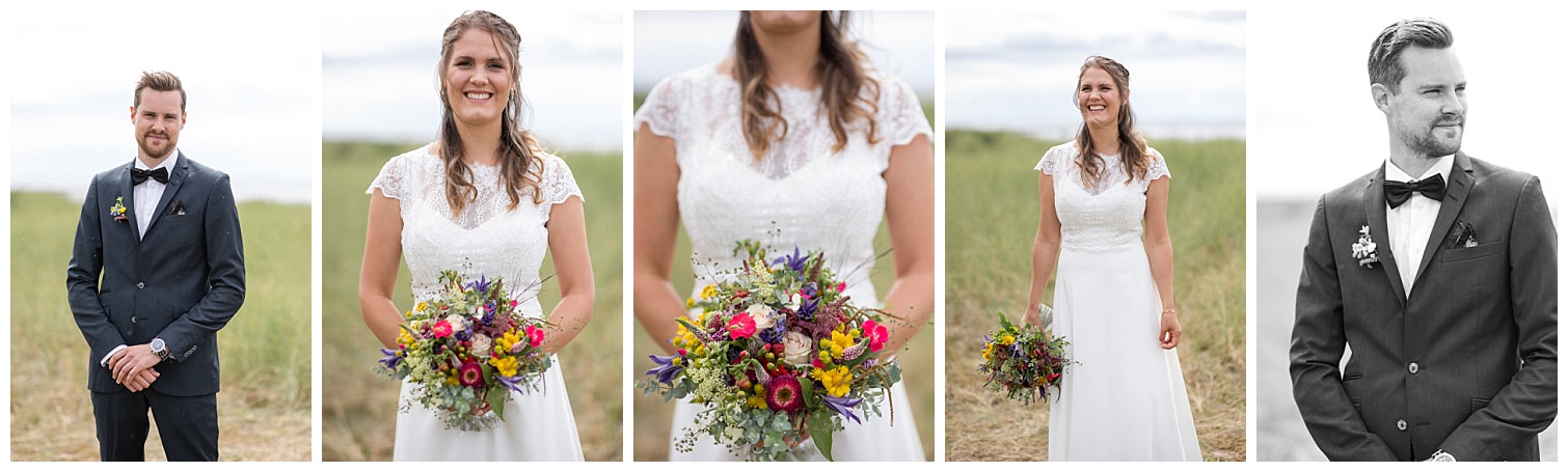 Bröllop i Skåne. Brudklänningen kommer från Lilly och spetstoppen från Ivory & Grace, florist är Bellis blomsterhandel. Foto: Tove Lundquist, bröllopsfotograf i Skåne. 