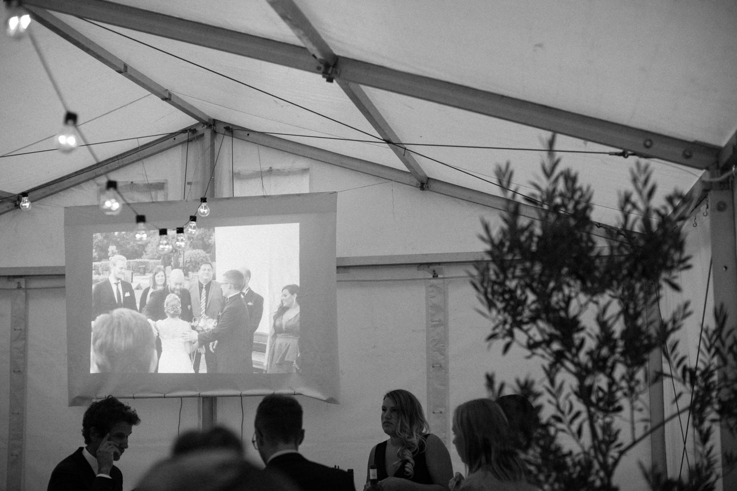 Mingel och bröllopsmiddag under ett bröllop i Yngsjö. Fotograf är Tove Lundquist.